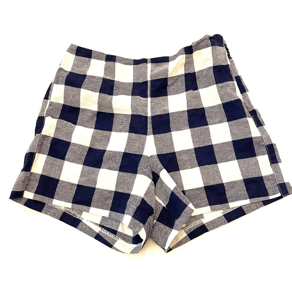 OLD Navy Navy and White linen shorts Navy and White Gingham 4